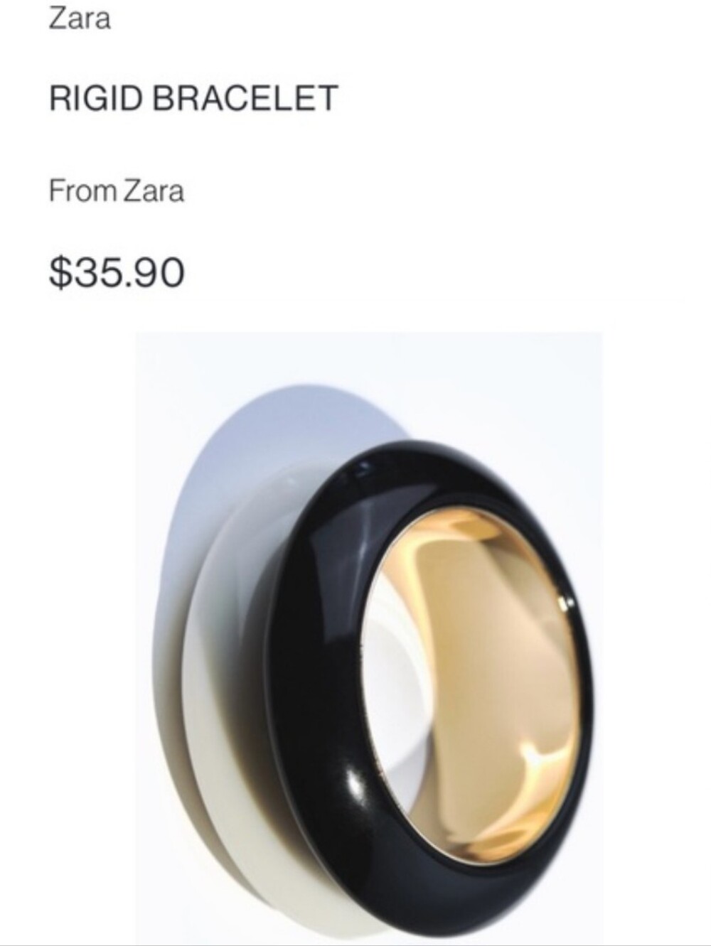Zara Black And White Gold Interior  Bangle.